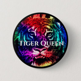 Bóton Redondo 5.08cm Your Custom Text Rainbow Exotic Tiger Queen Jungle