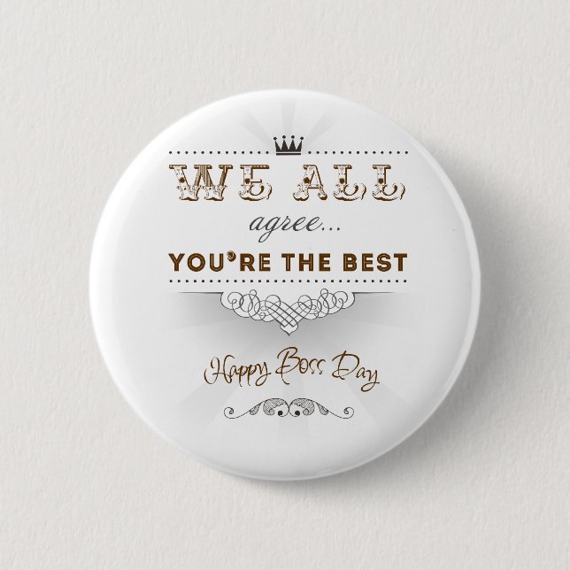 Bóton Redondo 5.08cm You're the best, Happy Boss's Day (Frente)