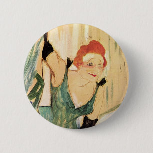 Bóton Redondo 5.08cm Yvette Guilbert, Henri de Toulouse-Lautrec