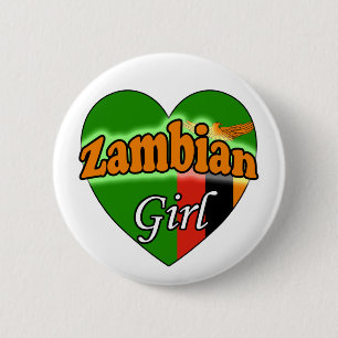 Bóton Redondo 5.08cm Zambian Girl Ronde Button 5,7 Cm