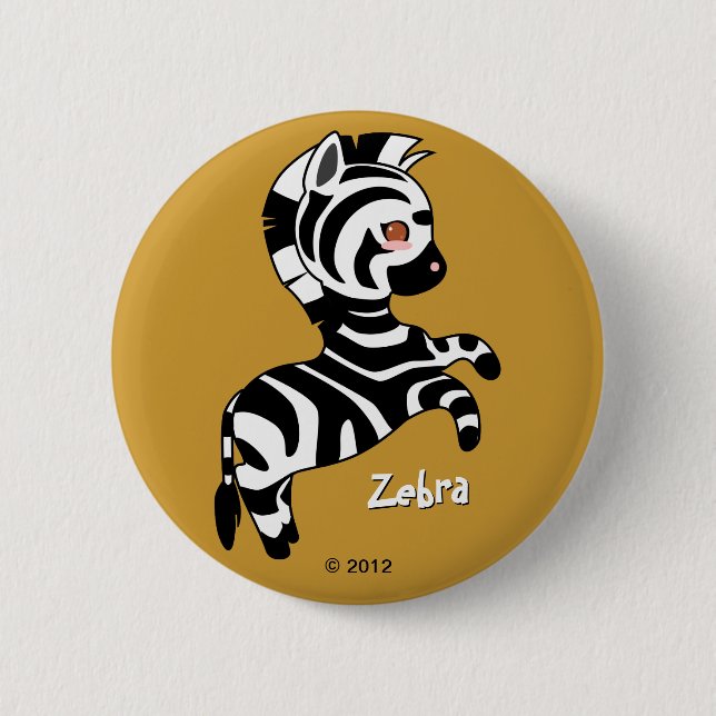 Bóton Redondo 5.08cm Zebra Cuja (Frente)