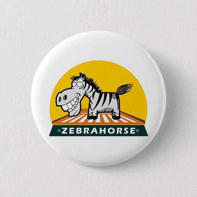 Bóton Redondo 5.08cm Zebra Horse (Frente)