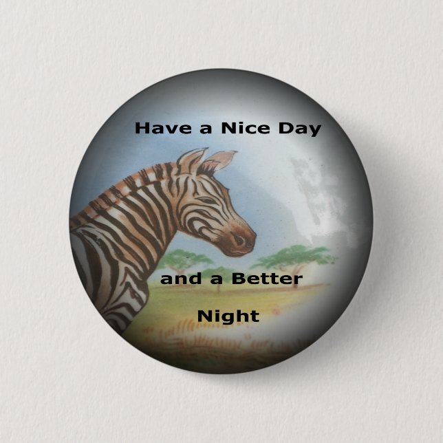 Bóton Redondo 5.08cm Zebra Portrait, Amboseli: O Espírito da Savana (Frente)