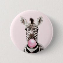 Zebra soprando pastilha elástica rosa reproduzindo