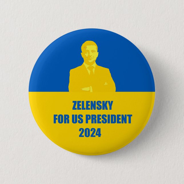 Bóton Redondo 5.08cm Zelensky para o Presidente dos EUA em 2024, o melh (Frente)