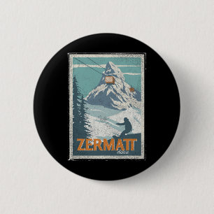 Bóton Redondo 5.08cm Zermatt Suíça Esqui de Inverno Snowboard Esqui