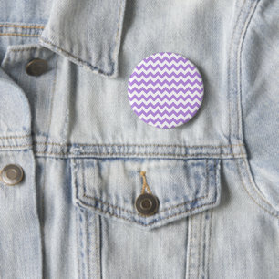 Bóton Redondo 5.08cm Zigzag Roxo, Chevron Roxo, Padrão Geométrico