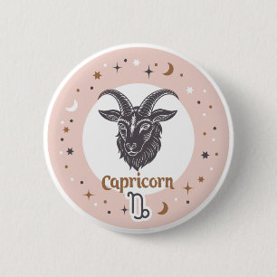 Bóton Redondo 5.08cm Zodiac - Sinal Capricórnio