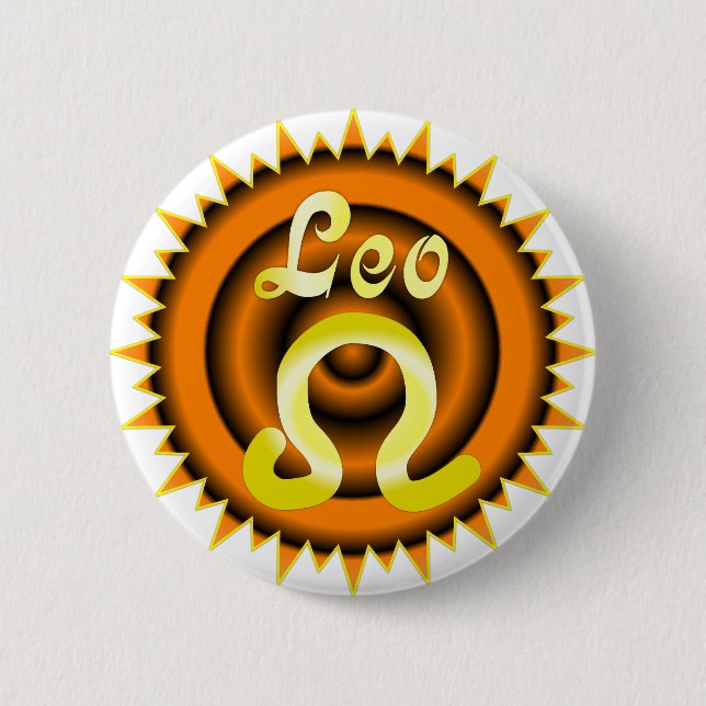 Bóton Redondo 5.08cm Zodíaco Leo (Frente)