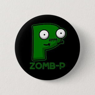 Bóton Redondo 5.08cm Zomb-P Dia de as Bruxas engraçado Zombie Alphabet