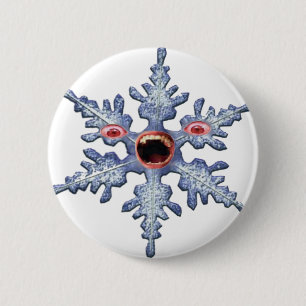Bóton Redondo 5.08cm Zombie, Floco de Neve de inverno engraçado