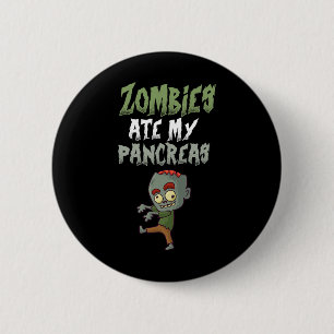 Bóton Redondo 5.08cm Zombies Comeram Meu Pâncreas T1d Menina Com Diabet