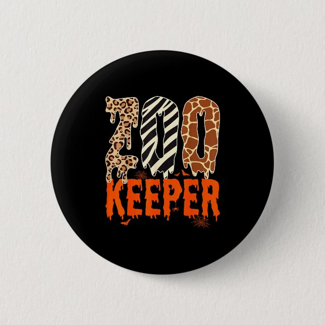 Bóton Redondo 5.08cm Zookeeper Funny Halloween Costume Zoo Keeper Anima (Frente)