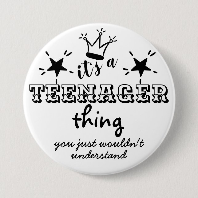 Bóton Redondo 7.62cm 13 engraçado Aniversário é uma coisa de ADOLESCENT (Frente)