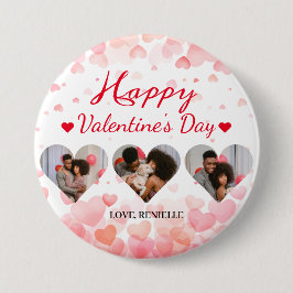 Bóton Redondo 7.62cm 3 dia de os namorados de colagem de coração casal