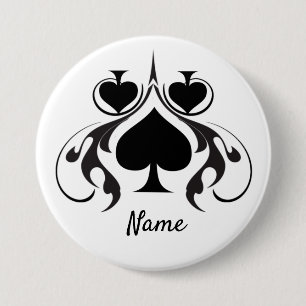 Bóton Redondo 7.62cm 3 Espadas Negras Tribal Thunder_Cove 