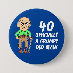 Bóton Redondo 7.62cm 40 Oficialmente Um Botão De Homem Velho Engraçado