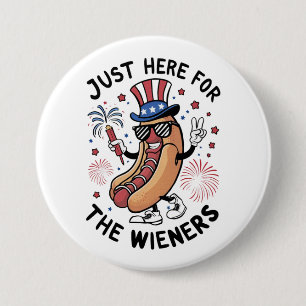 Bóton Redondo 7.62cm 4 De Julho Wieners USA American flag Patriotic