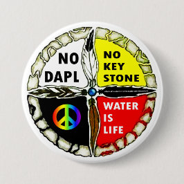 Bóton Redondo 7.62cm A água é vida - nenhum botão dos encanamentos