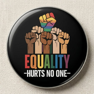 Bóton Redondo 7.62cm A Igualdade Não Magoa Ninguém Orgulho LGBTQ Direit