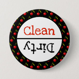 Bóton Redondo 7.62cm A máquina de lavar louça limpa e suja torna