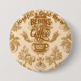 Bóton Redondo 7.62cm A vida começa com o café