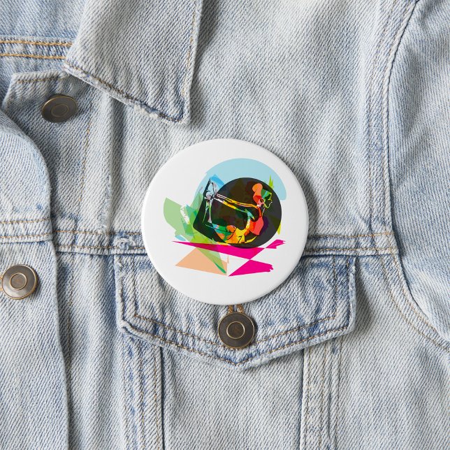 Bóton Redondo 7.62cm Abstrato Yoga Malhação e bem-estar coloridos (Criador carregado)