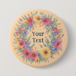 Bóton Redondo 7.62cm Acessório de Lapela Floral Inspirada em Flor Selva