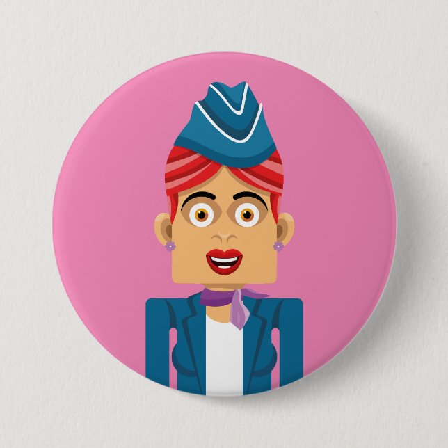 Bóton Redondo 7.62cm Aeromoza (Frente)