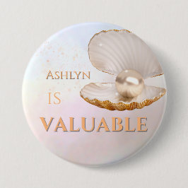 Bóton Redondo 7.62cm Afirmação de Pérolas Elegante Personalizada