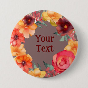 Bóton Redondo 7.62cm Afirmação do Lapão da Flor Bold Burgundy Piece