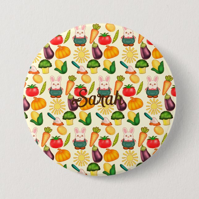 Bóton Redondo 7.62cm Agricultura Vegetal de Coelho (Frente)