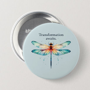 Bóton Redondo 7.62cm Aguardações de Transformação - Dragonfly Colorida