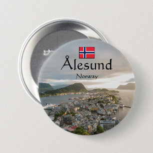 Bóton Redondo 7.62cm Alesund Norway Souvenir