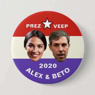 Bóton Redondo 7.62cm Alex & Beto para Prez & Veep 2020