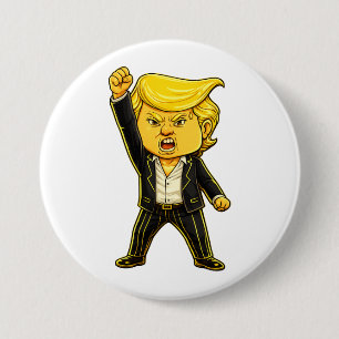 Bóton Redondo 7.62cm Alfinete Meme Feliz Trump Luta Luta Zangado Trump 