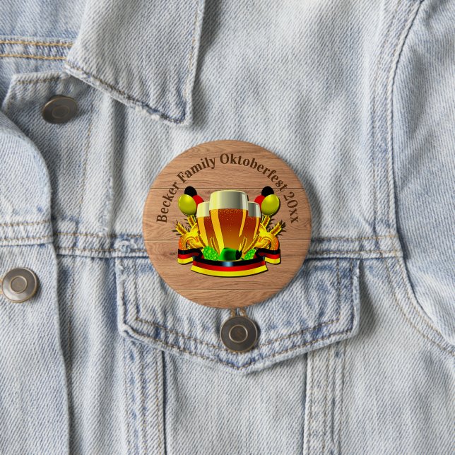 Bóton Redondo 7.62cm Alterar Ano de Texto Octoberfest 20xx Beer Óculos  (In Situ)