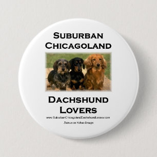 Bóton Redondo 7.62cm Amantes suburbanos do Dachshund de Chicagoland