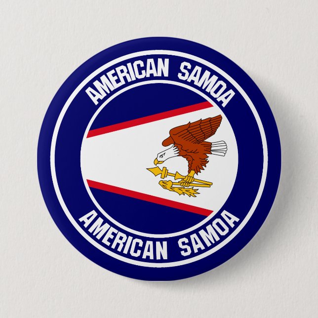 Bóton Redondo 7.62cm American Samoa Round Emblem (Frente)