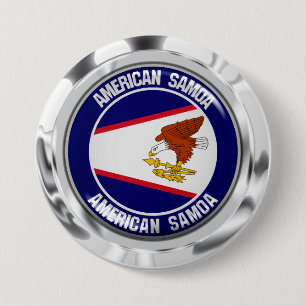 Bóton Redondo 7.62cm American Samoa Round Emblem
