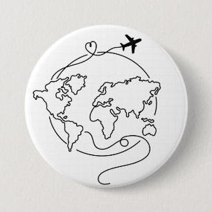 Bóton Redondo 7.62cm 🌍 amor ao redor do mundo ✈️