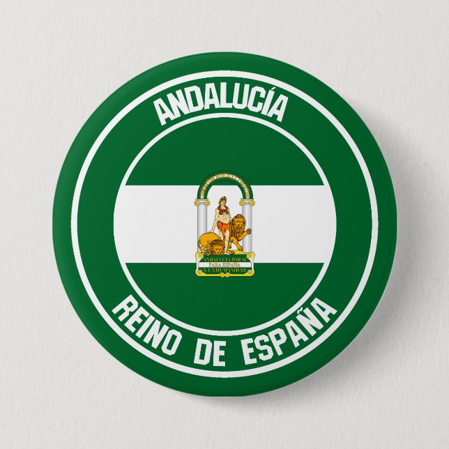 Bóton Redondo 7.62cm Andalucía Round Emblem (Frente)
