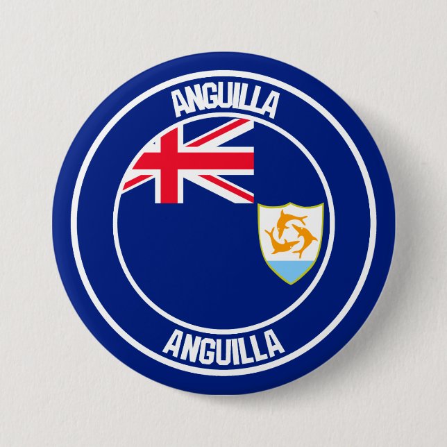 Bóton Redondo 7.62cm Anguilla Round Emblem (Frente)