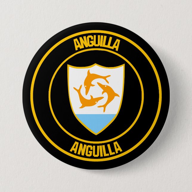 Bóton Redondo 7.62cm Anguilla Round Emblem (Frente)