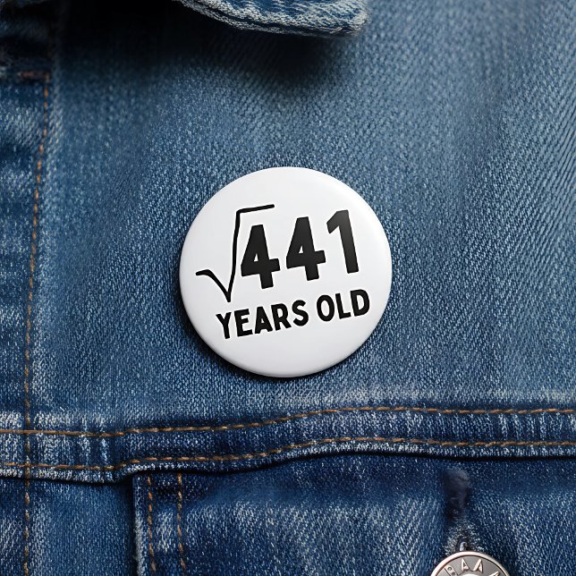 Bóton Redondo 7.62cm Aniversário de 21 anos de Matemática Engraçado (Criador carregado)