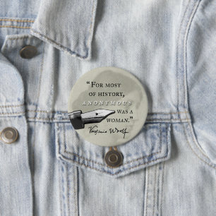Bóton Redondo 7.62cm Anónimas eram umas citações de Virgínia Woolf 