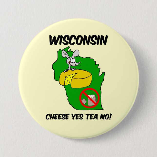 Bóton Redondo 7.62cm Anti tea party de Wisconsin (Frente)