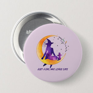 Bóton Redondo 7.62cm Apenas Uma Menina Que Ama Gato