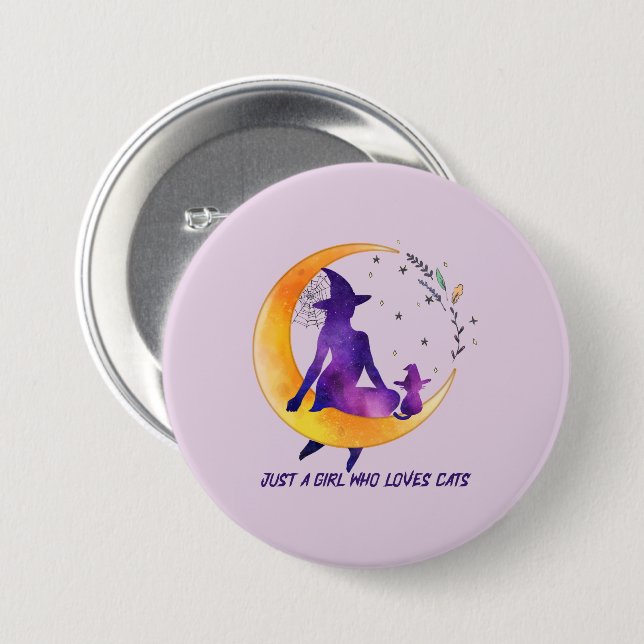 Bóton Redondo 7.62cm Apenas Uma Menina Que Ama Gato (Frente & Verso)