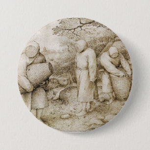 Bóton Redondo 7.62cm Apicultor por Pieter Bruegel a pessoa idosa